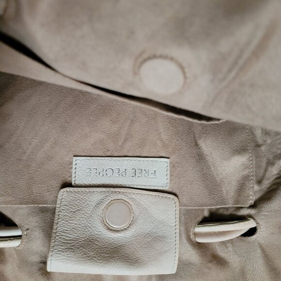 Free People Head Over Heels Tote Large Abalone Boho Chic Convertible Leather - Picture 5 of 9